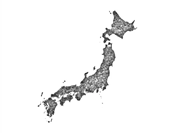 Mapa do Japão em sementes de papoila — Fotografia de Stock