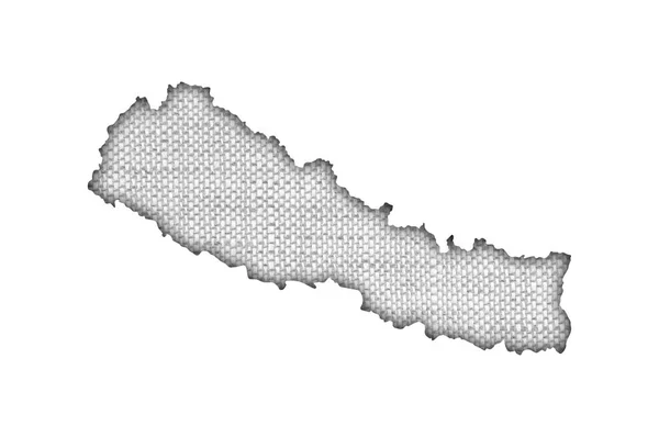 Карта Непала на старом постельном белье — стоковое фото