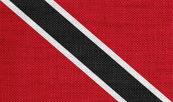 Bandeira de Trinidad e Tobago em linho velho — Fotografia de Stock