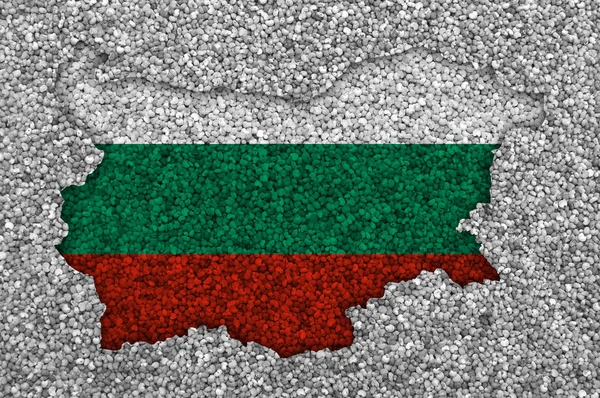 Texturerat karta över Bulgarien i fina färger — Stockfoto