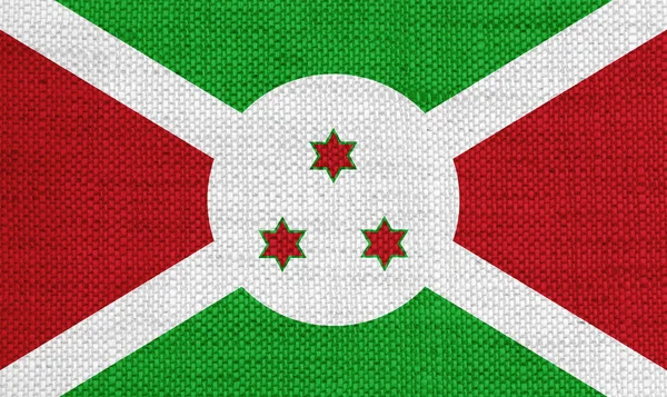 Bandeira do Burundi em linho velho — Fotografia de Stock