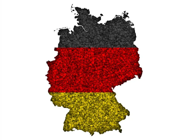 Teksturowane Mapa Niemiec w ładne kolory — Zdjęcie stockowe