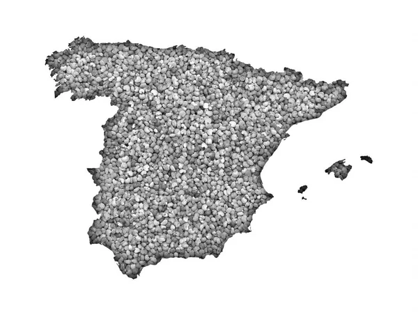Mapa de Espanha em sementes de papoila — Fotografia de Stock