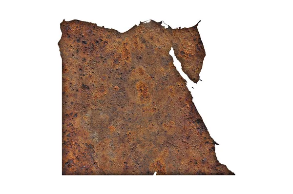 녹슨 금속에 이집트의 지도 — 스톡 사진