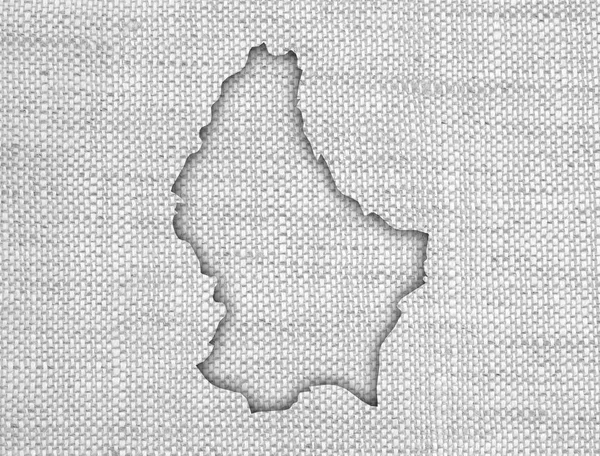 오래 된 리넨에 룩셈부르크의 지도 — 스톡 사진