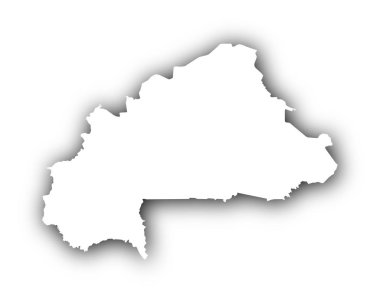 Gölge ile Burkina Faso Haritası