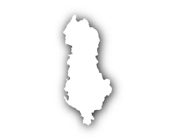 Carte de L'Albanie avec ombre — Image vectorielle