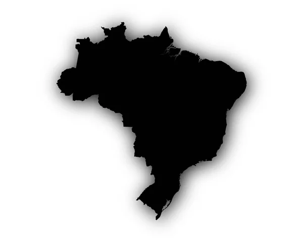 影のあるブラジルの地図 — ストックベクタ