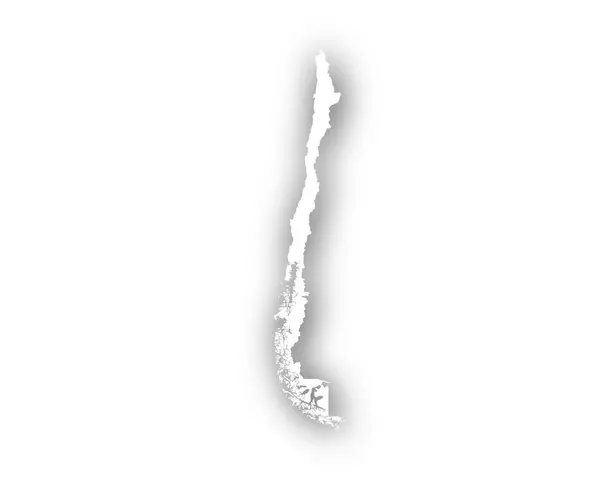 Carte du Chili avec ombre — Image vectorielle