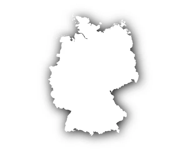 Mapa de Alemania con sombra — Vector de stock