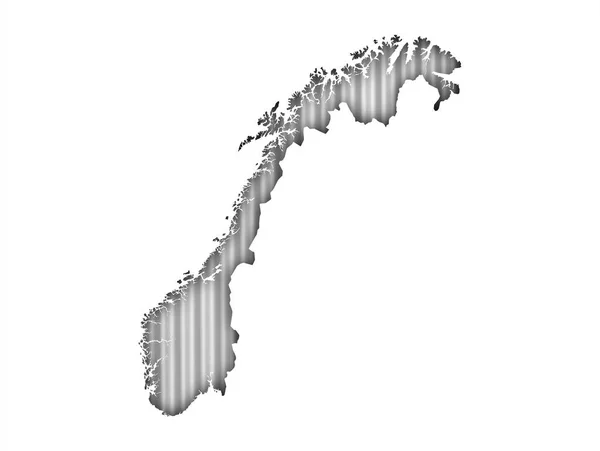 Mapa de Noruega en hierro corrugado —  Fotos de Stock