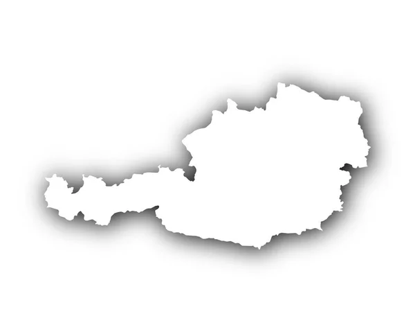 シャドウとオーストリアの地図 — ストックベクタ