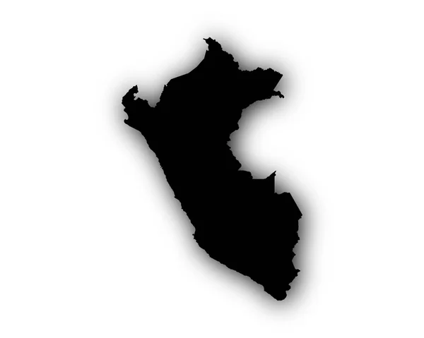 Mappa del Perù con ombra — Vettoriale Stock