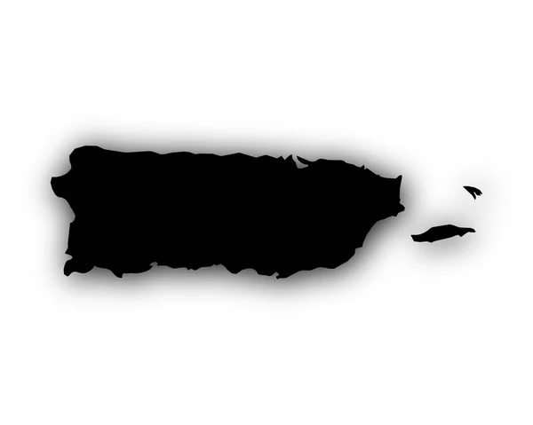 Mappa di Porto Rico con ombra — Vettoriale Stock