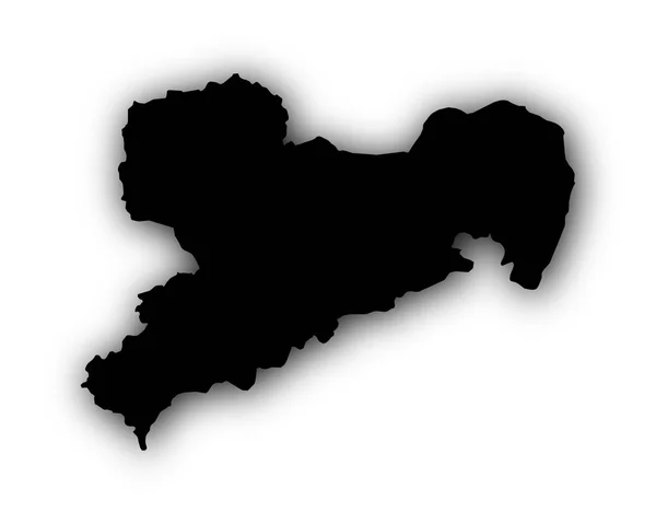 Carte de Saxe avec ombre — Image vectorielle