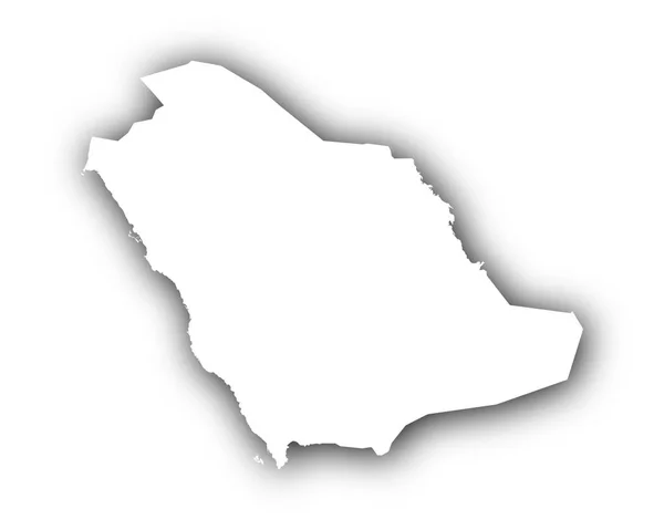 シャドウとサウジアラビアの地図 — ストックベクタ