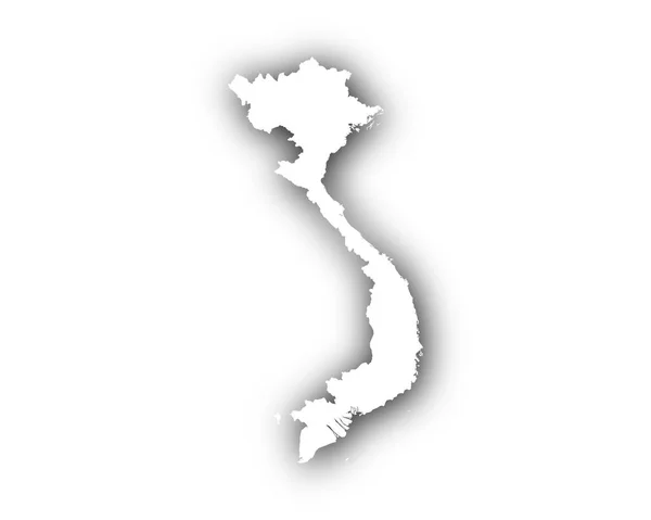 Carte du Vietnam avec ombre — Image vectorielle