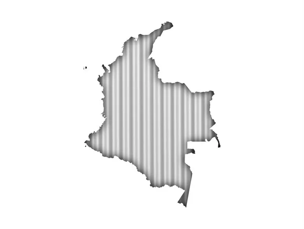 トタンにコロンビアの地図 — ストック写真