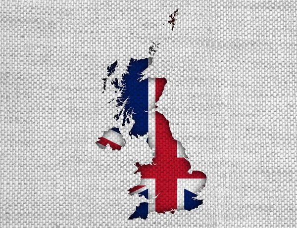 Mapy a vlajky Velké Británie na prádle, — Stock fotografie