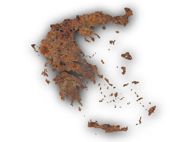 Teksturowane Mapa Grecji w ładne kolory — Zdjęcie stockowe