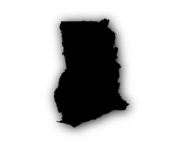 Χάρτης της Γκάνας με σκιά — Διανυσματικό Αρχείο