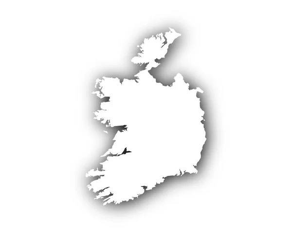 Карта Ирландии с тенью — стоковый вектор