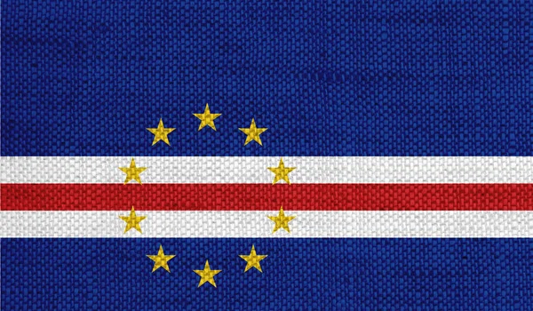 Bandeira de Cabo Verde em linho velho — Fotografia de Stock