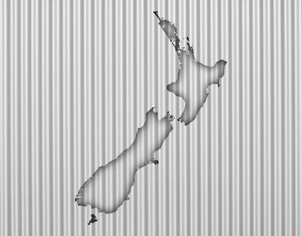 トタンにニュージーランドの地図, — ストック写真