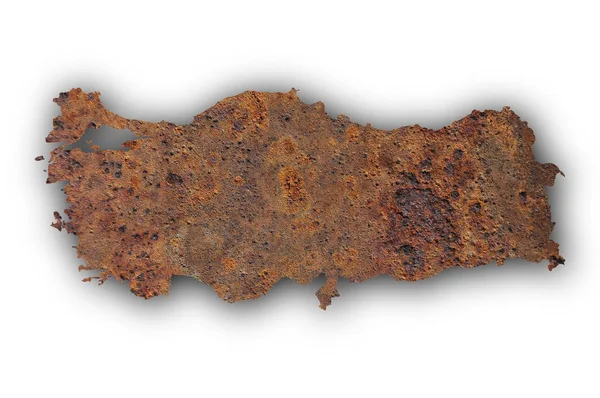 Mapa de Turquía en metal oxidado — Foto de Stock
