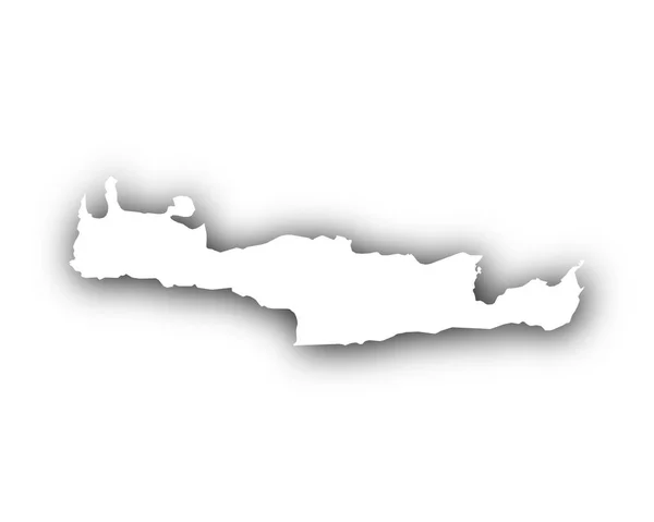 Mapa Kréty se stínem — Stockový vektor