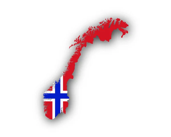 Mapa y bandera de Noruega — Archivo Imágenes Vectoriales