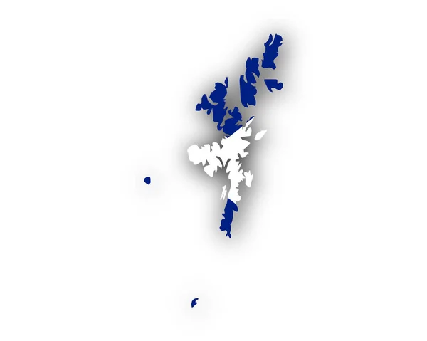 Karte und Flagge der Shetland-Inseln — Stockvektor