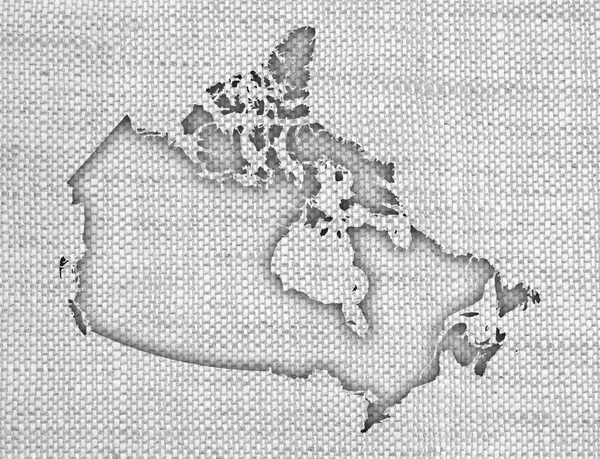 Mapa Kanada na płótno stary — Zdjęcie stockowe
