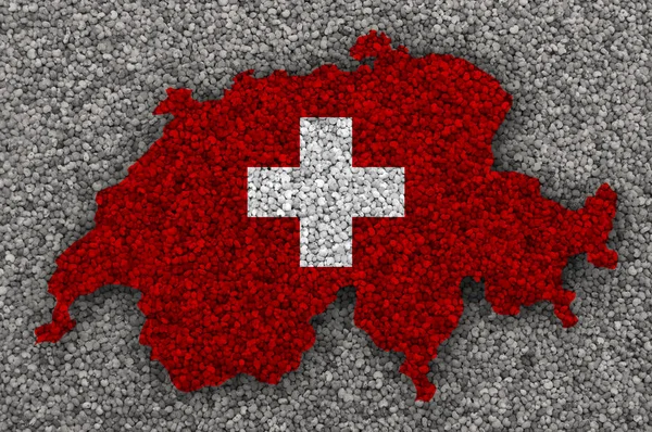 Mappa della Svizzera con Texture in bei colori — Foto Stock