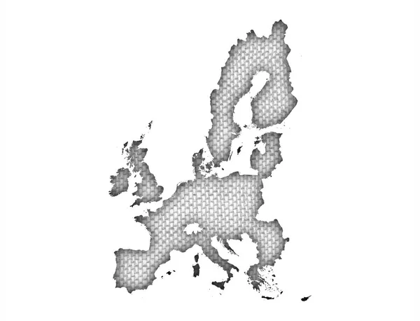 오래 된 리넨에 Eu의 지도 — 스톡 사진