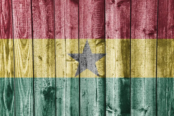 Vlag van Ghana op verweerd hout — Stockfoto