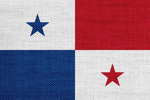 Vlag van Panama op oude linnen — Stockfoto