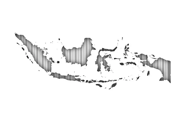 Карта Індонезії на хвилястий заліза — стокове фото