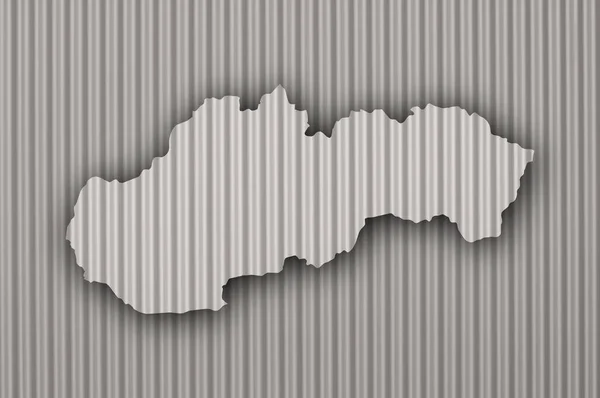 トタンにスロバキアの地図 — ストック写真