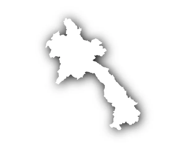 Mapa de Laos con sombra — Vector de stock