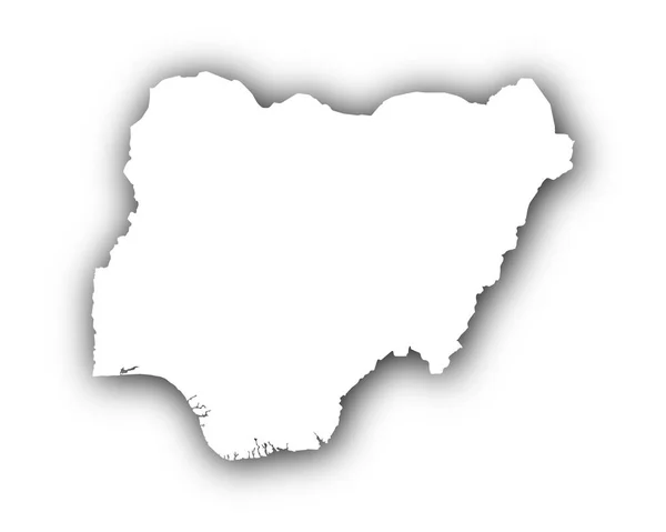 Mapa Nigerii z cienia — Wektor stockowy