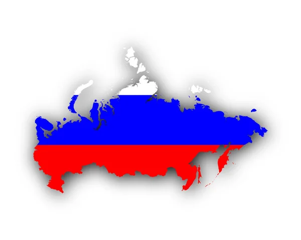 Mapa e bandeira da Rússia — Vetor de Stock