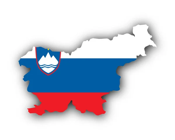 Mapa e Bandeira da Eslovénia — Vetor de Stock