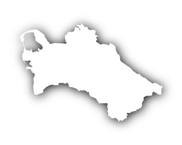 Türkmenisztán Térkép árnyék — Stock Vector