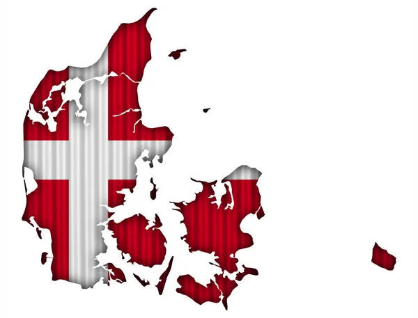 Textured map of Denmark in nice colors — Stock Photo, Image