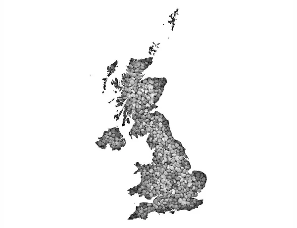 罂粟种子上的英国地图, — 图库照片