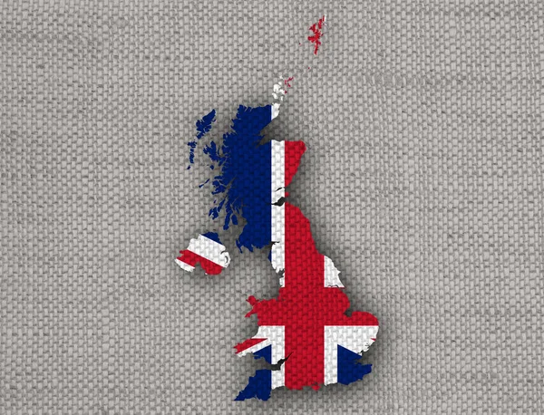 Mapy a vlajky Velké Británie na prádle, — Stock fotografie