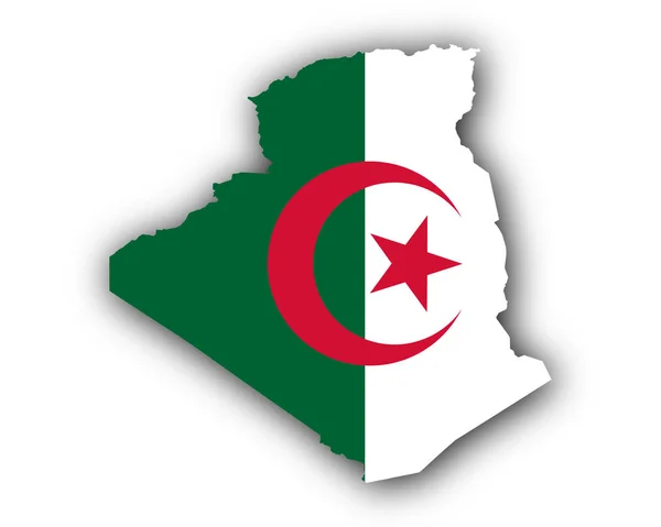 Χάρτη και σημαία της Αλγερίας — Διανυσματικό Αρχείο