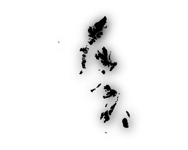 影のあるヘブリディーズの地図 — ストックベクタ