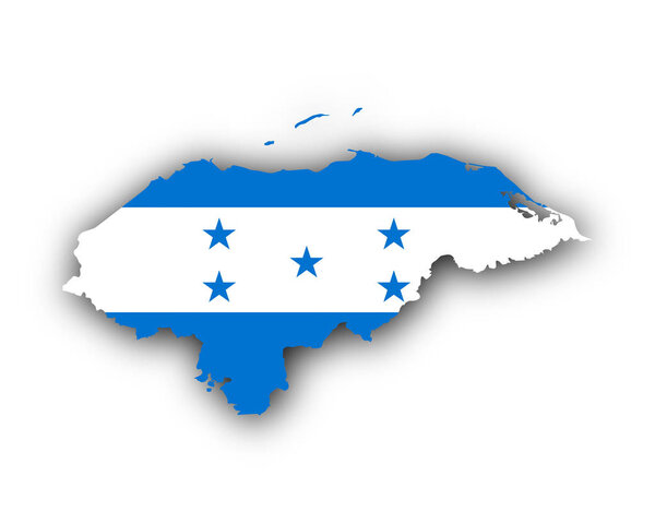 Map and flag of Honduras